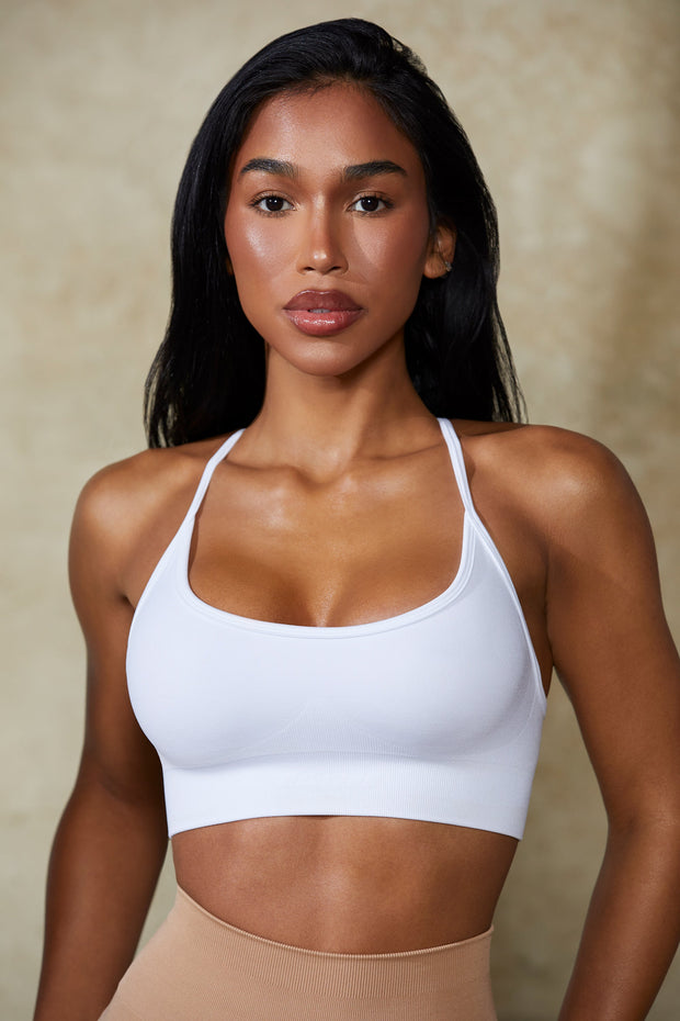 Definition - Low Back Define Luxe Sports Bra in White