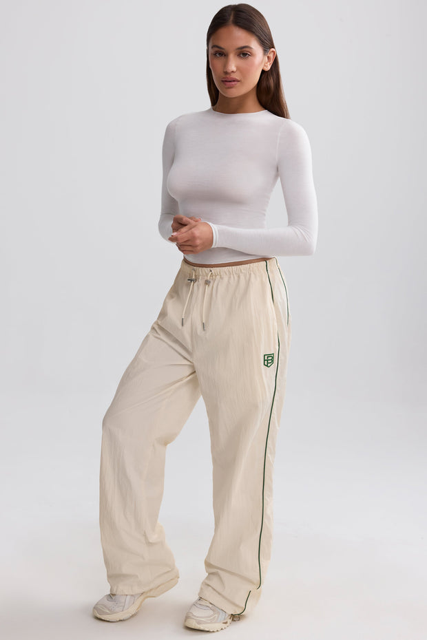 Wide-Leg Track Pants in Marble